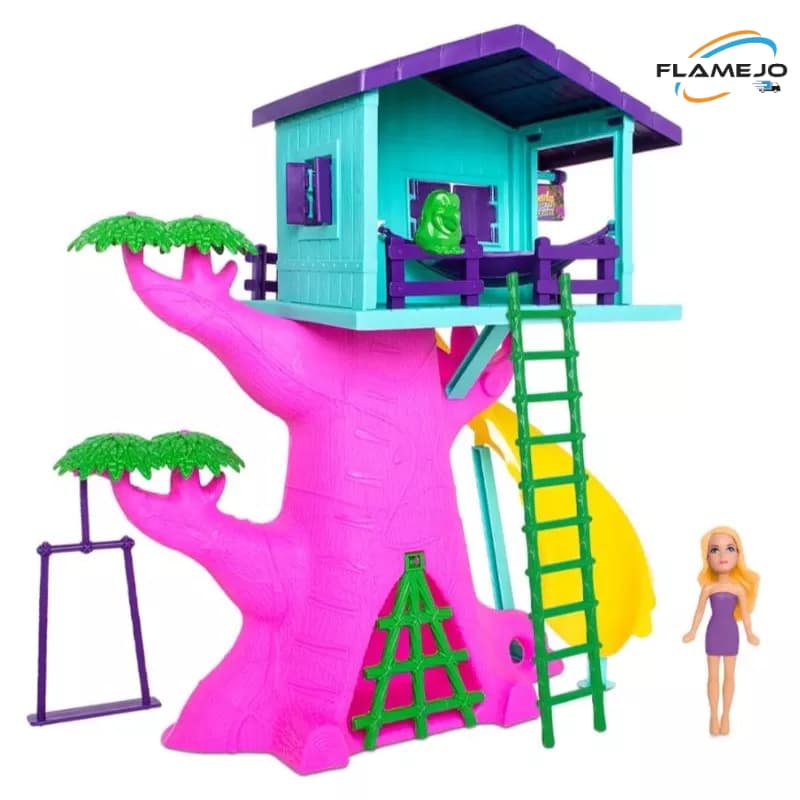 Boneca Judy Casa na Arvore c/ boneca  Playset Brinquedo Menina