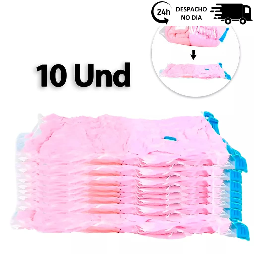 Kit 10xSaco À Vácuo 60x80cm Organizador Edredom Cobertor Roupa Oferta Pronta Entrega