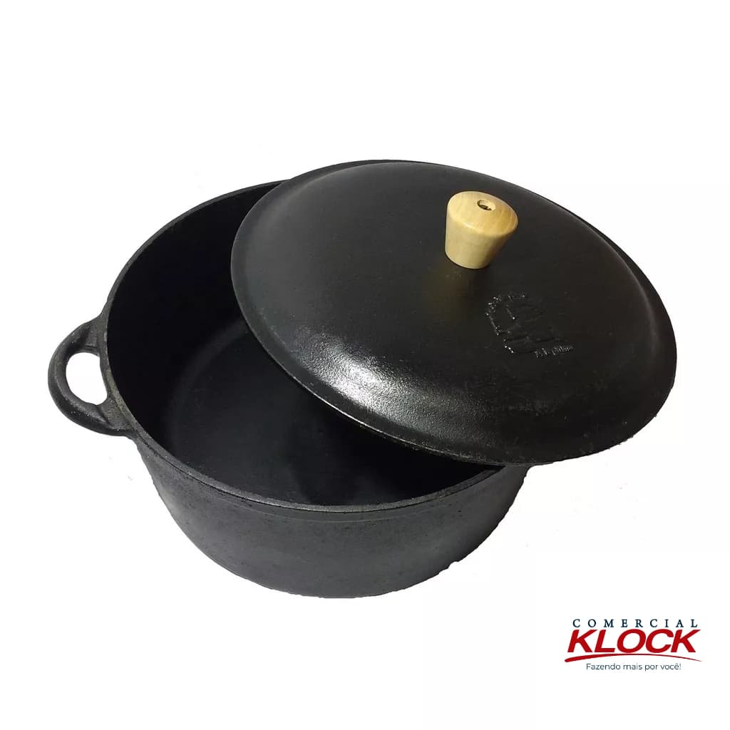 Panela de Ferro Fundido 320mm x 15cm | Panela da Vovó - 10,7L - Tampa de Ferro