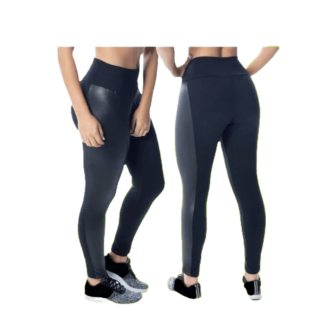 Legging Feminina Peluciada com Cirre na lateral - Couro Fake