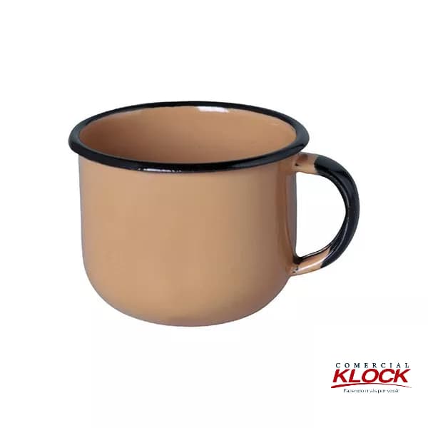 Xícara Bojuda Esmaltada Ewel - 8cm - 240ml