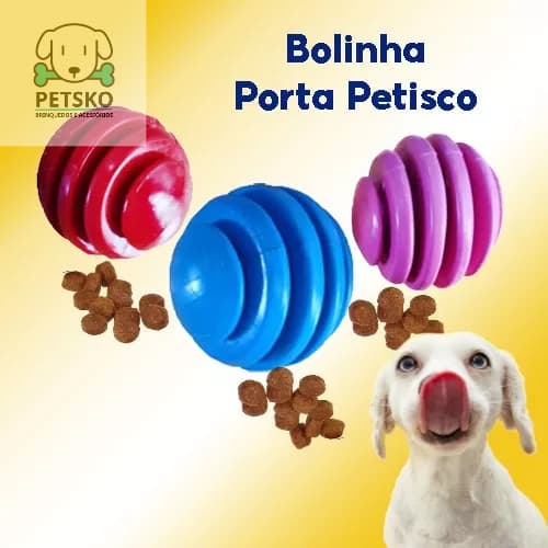 Bolinha Interativa para Cachorro Porta Petisco 2D Pet