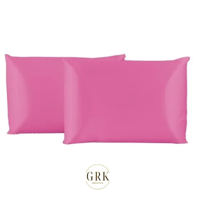 Par de Fronhas Anti Frizz Aconchegante De Cetim Seda Alto Brilho - Pink