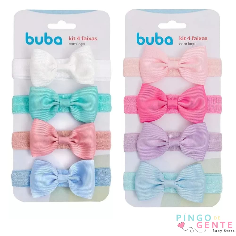 Faixinhas De Cabelo Com Laço Para Bebês Com 4 Unidades Buba - 15316 15317