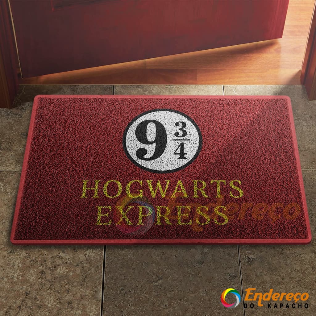 Tapete / Capacho Hogwarts Express Harry Potter Decoração Porta Quarto
