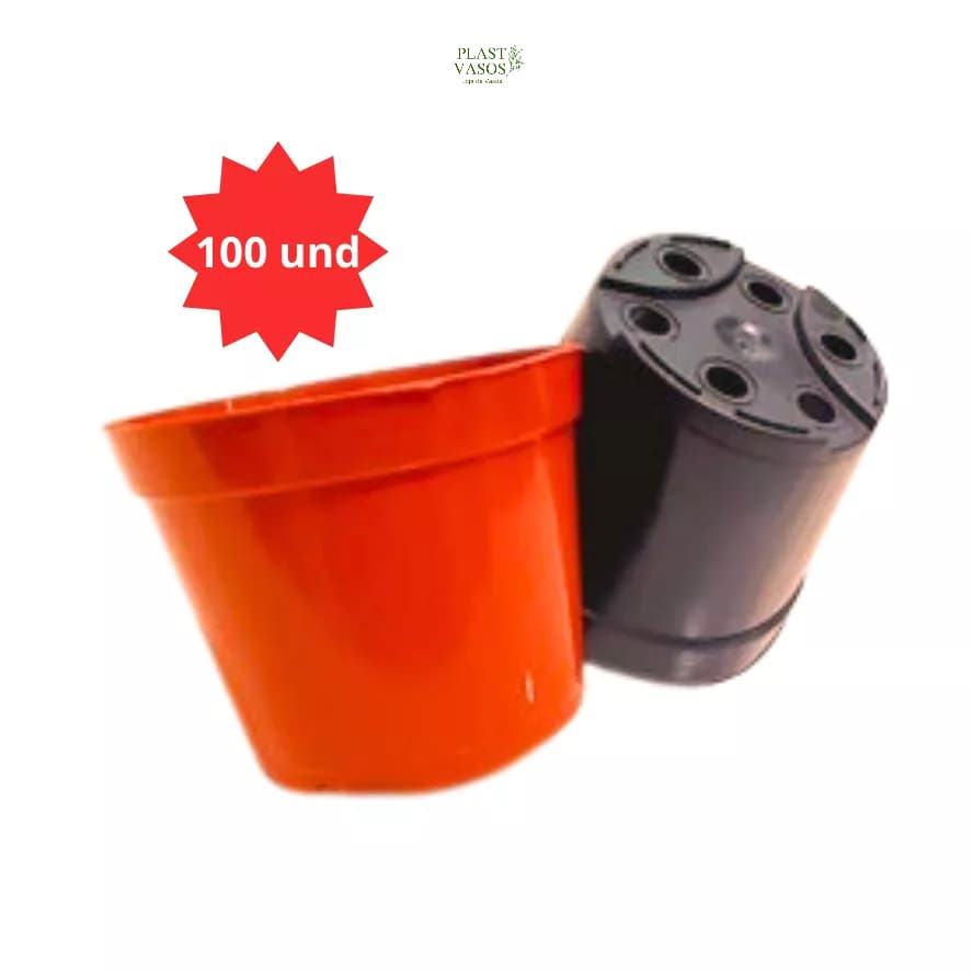 100 Vasos Plástico Pote 9 Preto ou Marrom para Plantas Flores rosas do deserto cactos