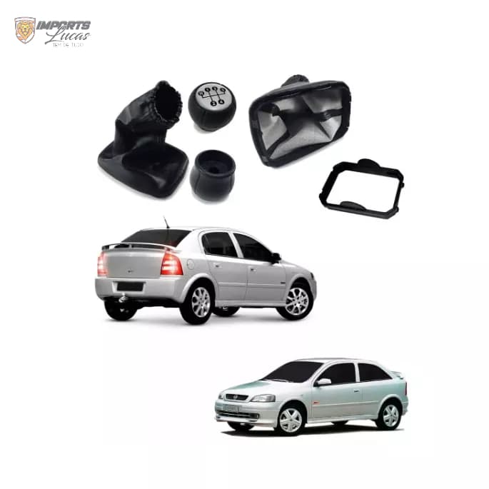 Kit Manopla Bola De Cambio Com Coifa Gm Astra 1999 A 2011 - Prata