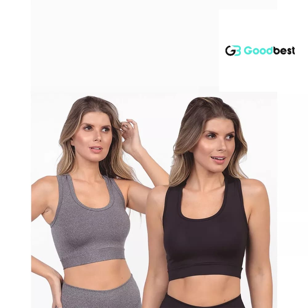 Kit 2 Top Fitness Nadador feminino Academia Fitness otima sustentação