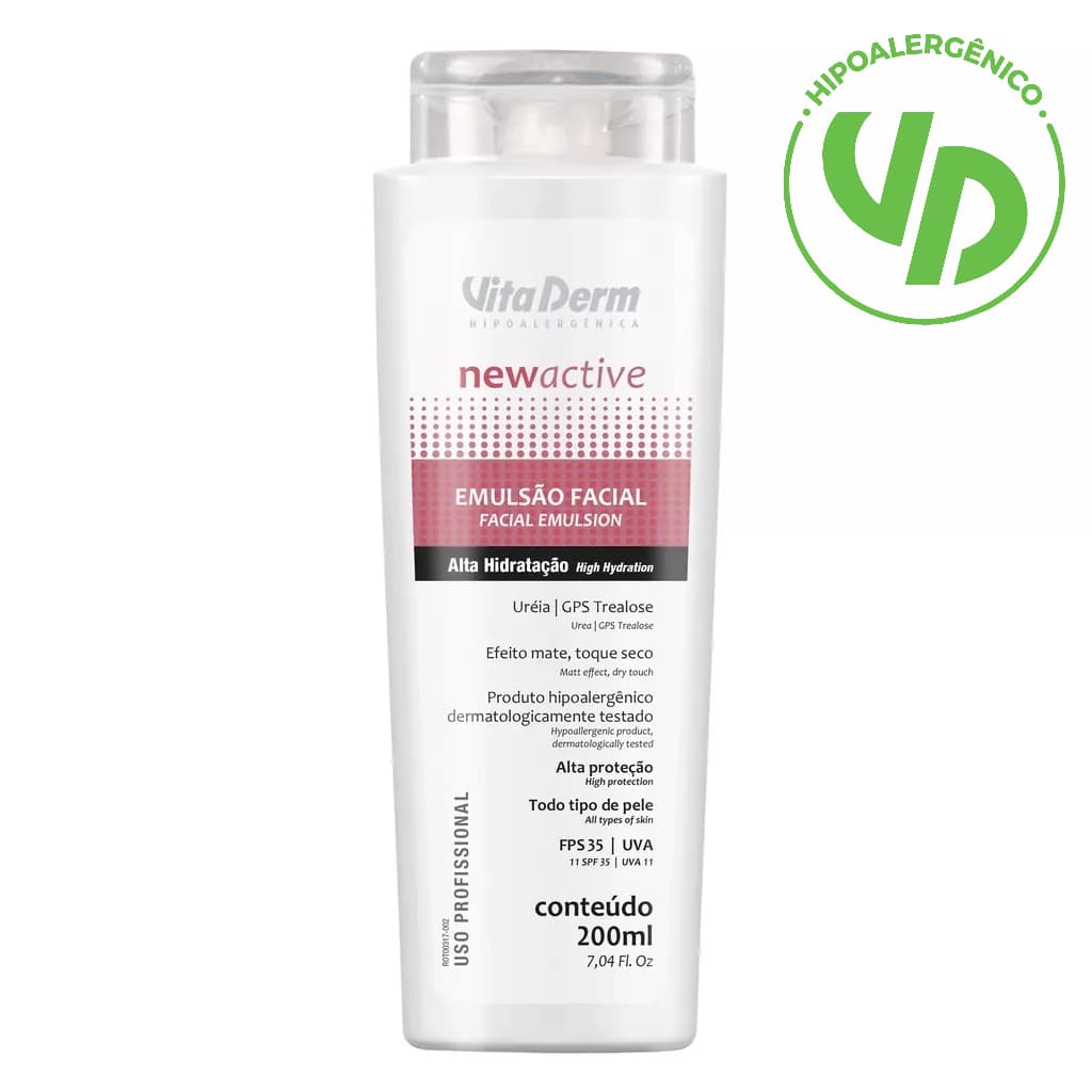 EMULSÃO FACIAL NEW ACTIVE FPS 35 200ML VITA DERM
