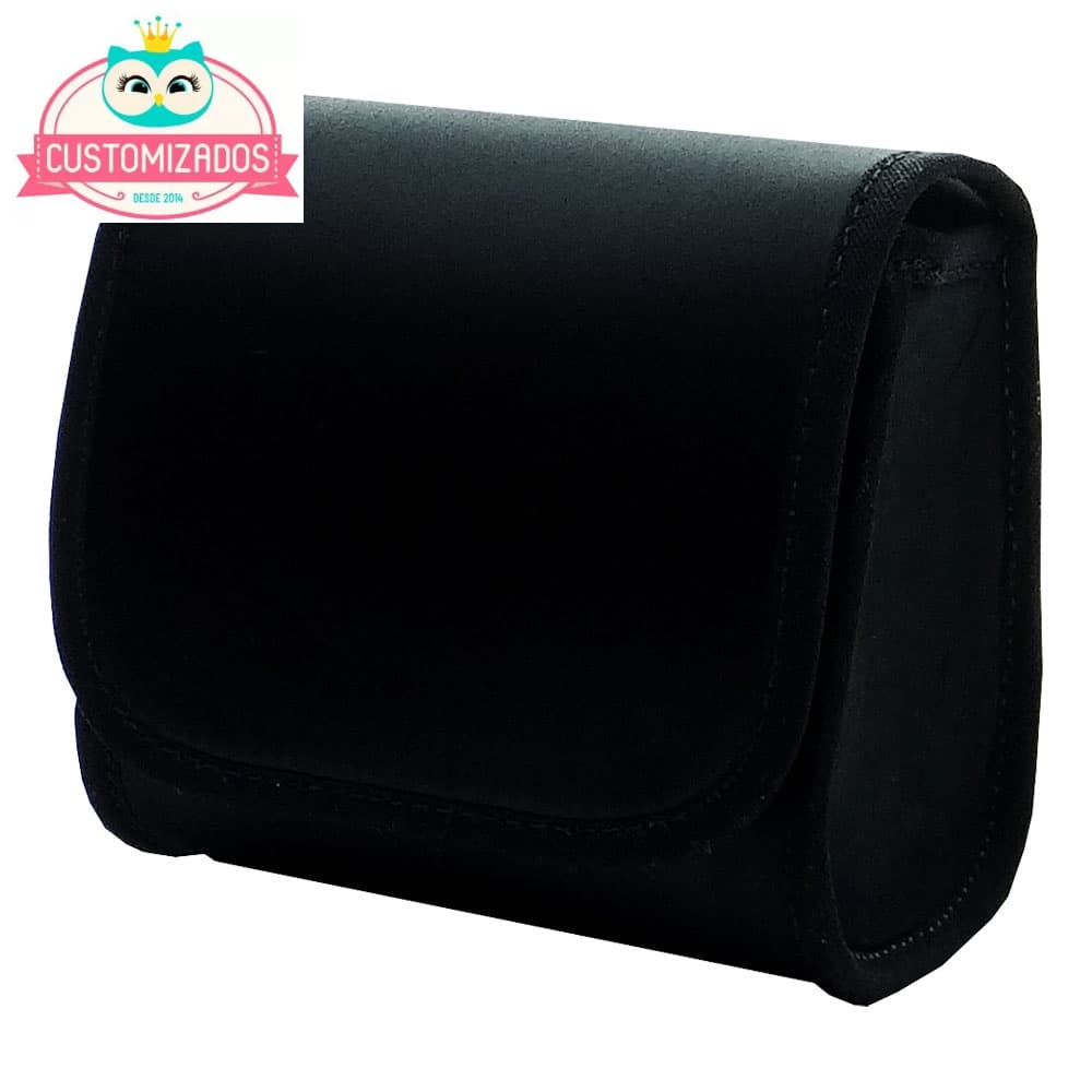 Pochete Bolsa Pochete Bolsinha Blogueirinha Blogueira Porta Máscara Preto Preta Minnie  Boneca Cetim Pequena