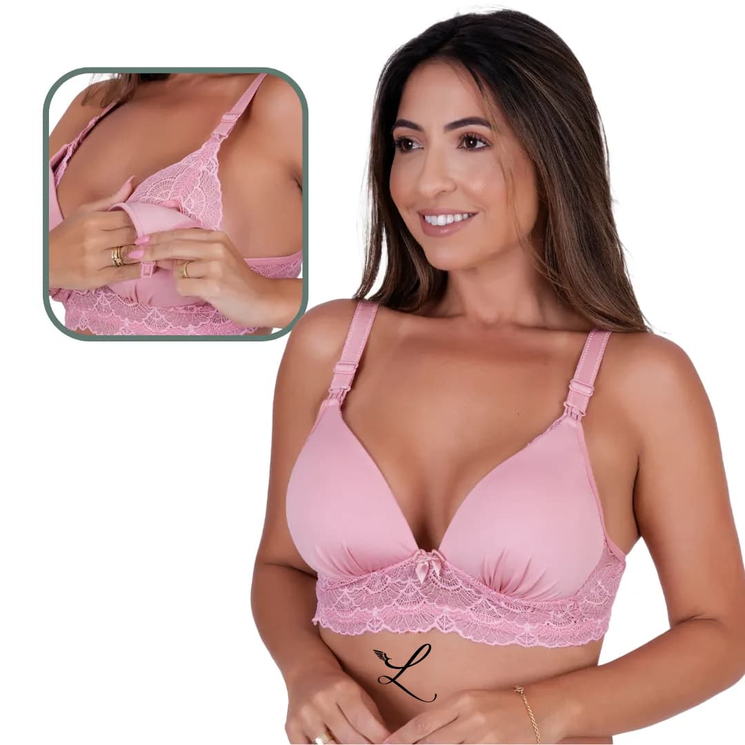 Sutiã Amamentação Conforto Renda Sem Aro Bojo Soft Alças Largas (Variedade de cores) Frete Grátis