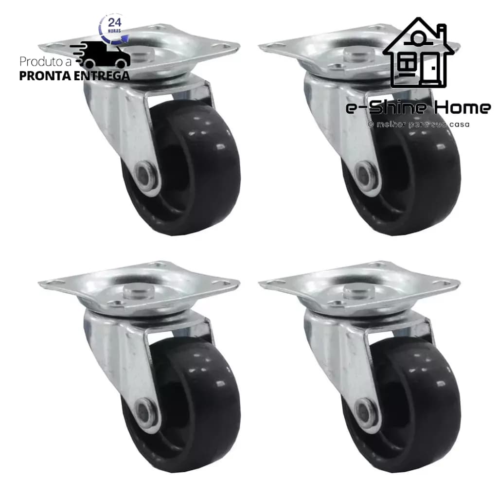 Rodinhas 4 peças Giratórias 3,2 cm.(4 cm. total) móveis