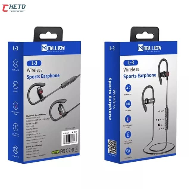 Millon Fone de Ouvido Intra-Auricular sem Fio Bluetooth Estéreo / Mãos Livres / Headset com Microfone L3