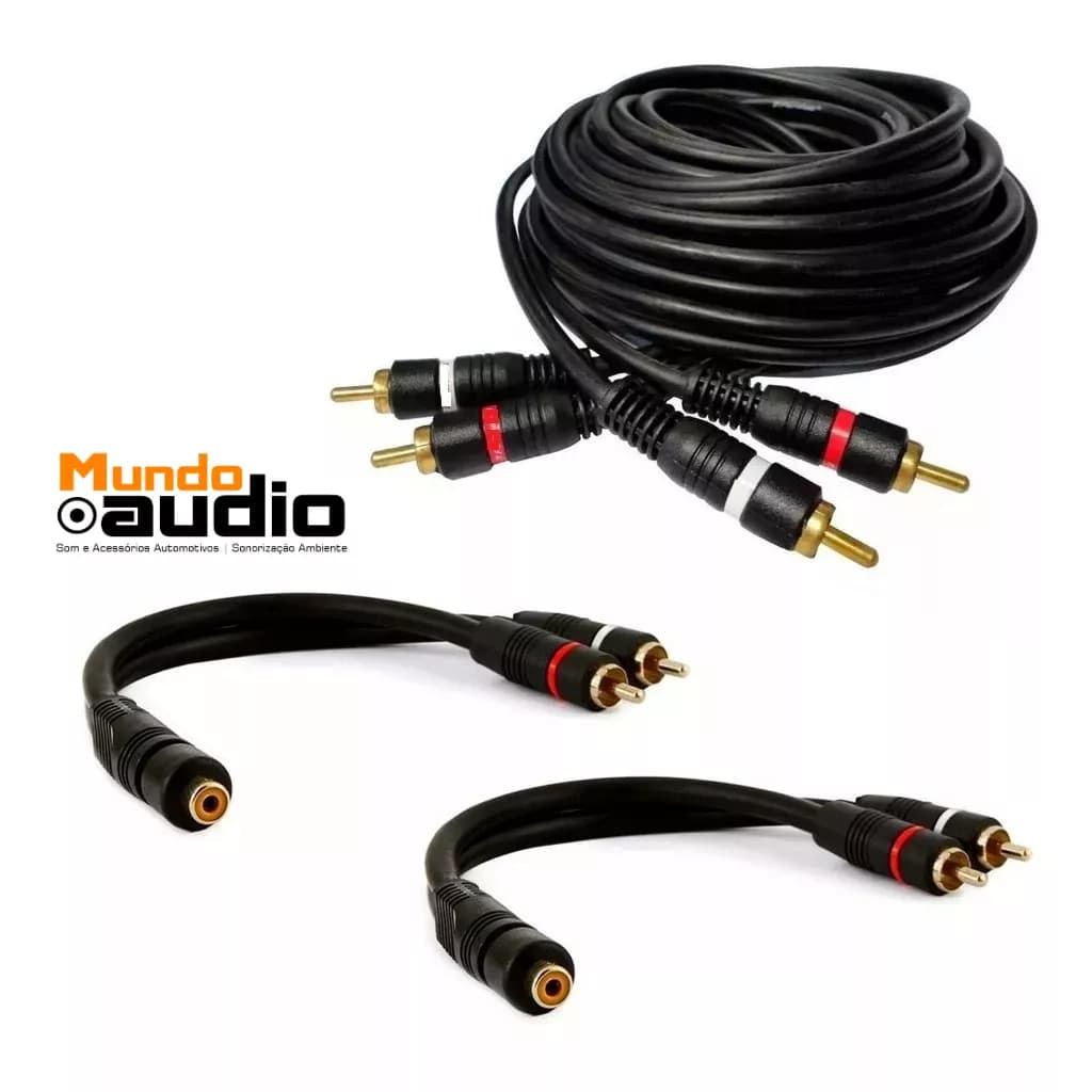 Cabo Rca 5 Metros + 2 Cabos Y 2m 1f Para Modulo Banhado Ouro
