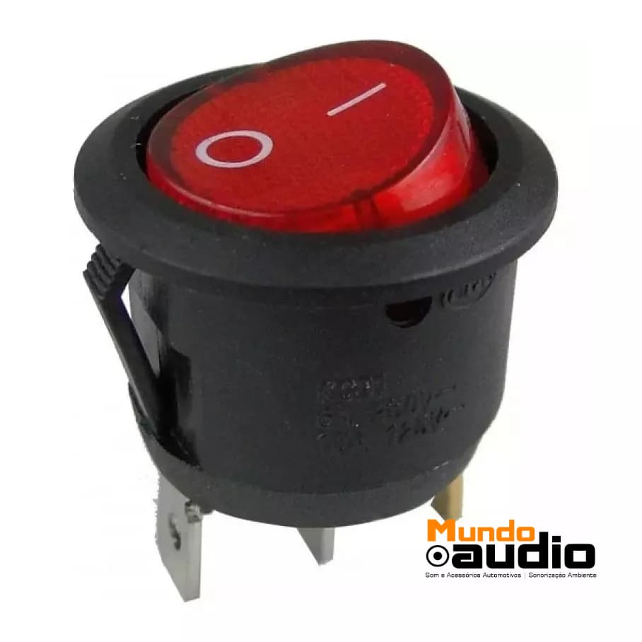 Botão Chave Tictac Liga Desliga Gangorra para cafeteiras/aspirador de po On/of Led Vermelho