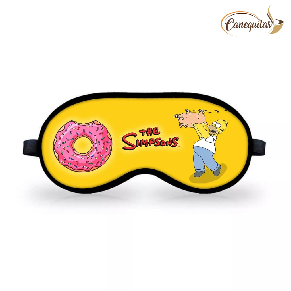 Tapa Olho Simpsons Homer Porco Aranha Rosquinha Mascara de Dormir Amarela