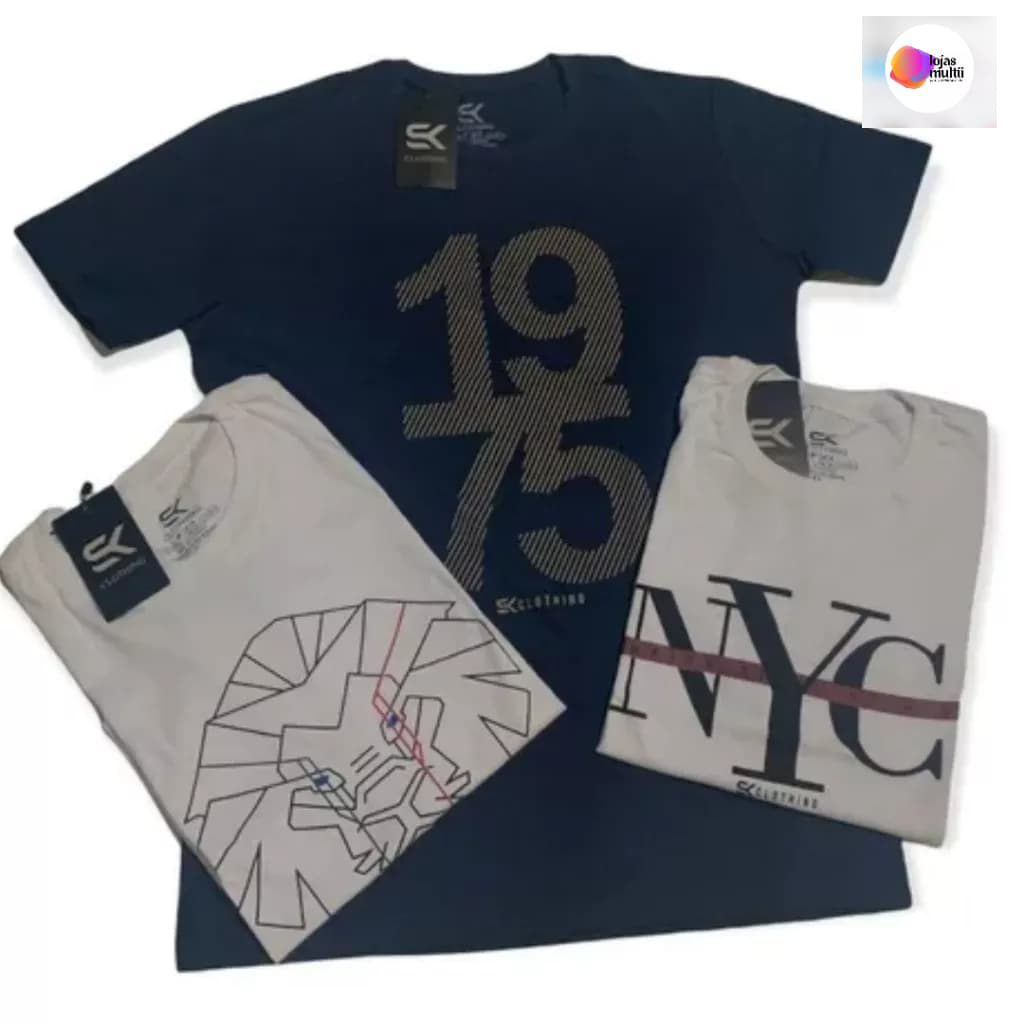 Kit 5 Camisetas Plus Size Masculinas G1 G2 G3 G4 G5 G6