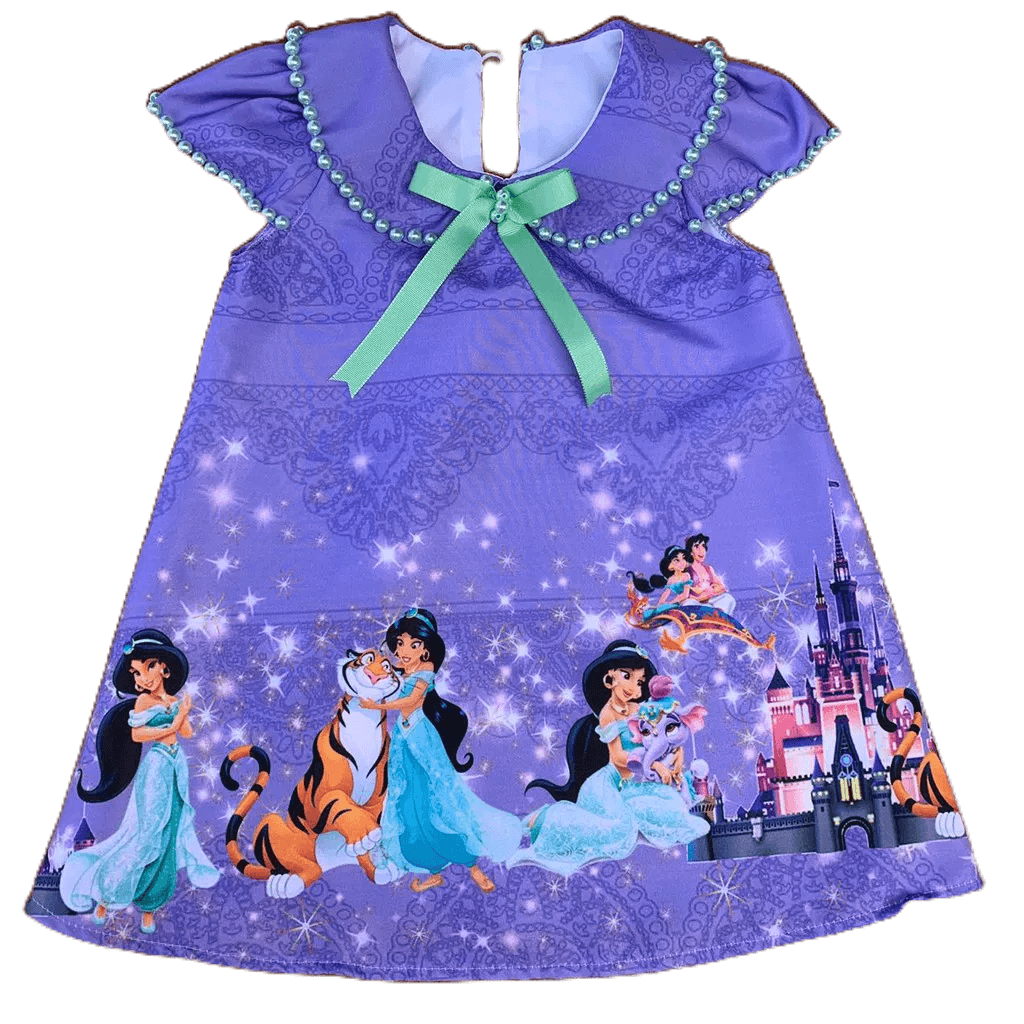 Vestido Jasmine Aladim Trapézio Luxo