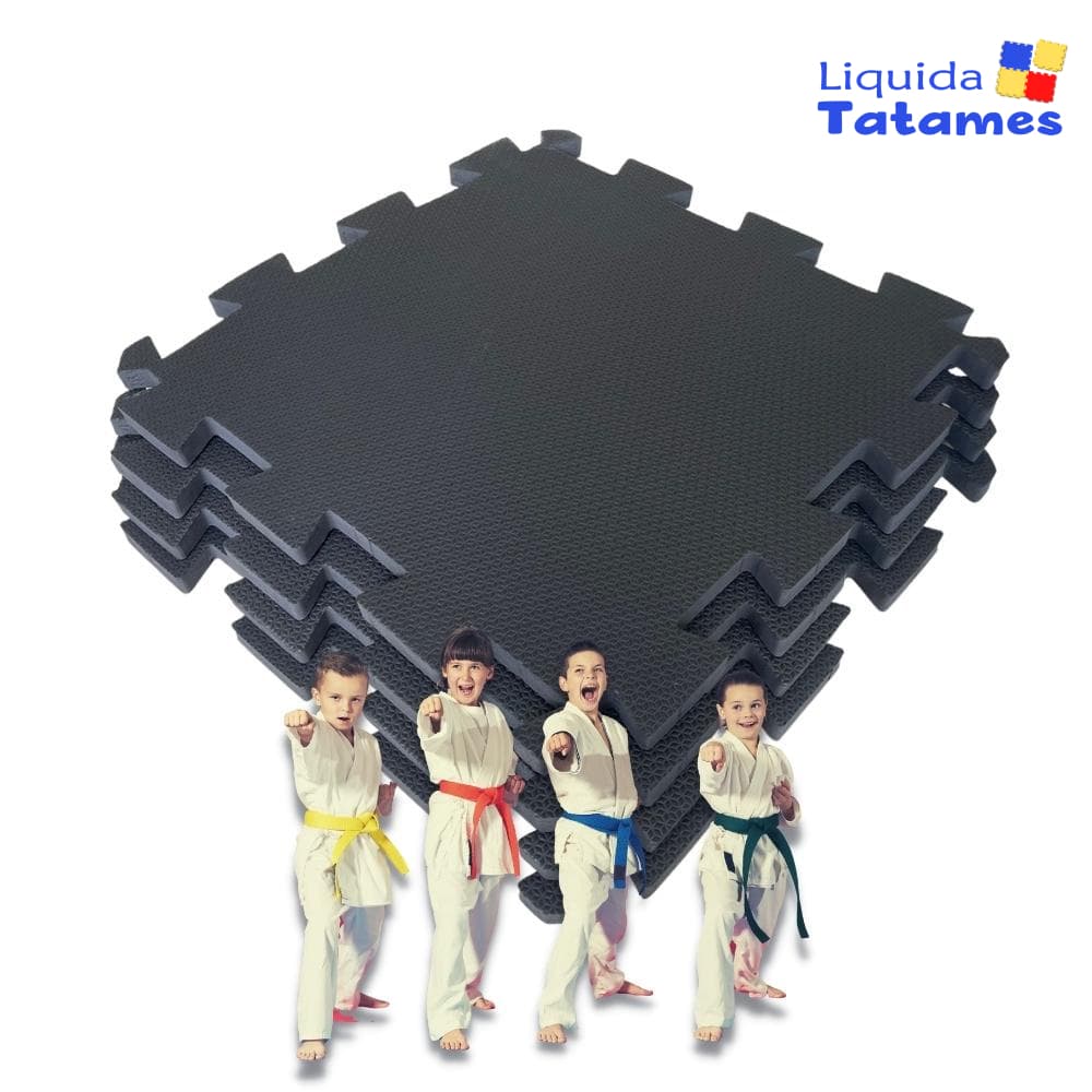 Kit 8 Tatames Eva Preto - 50x50x2cm - Linha Econômica