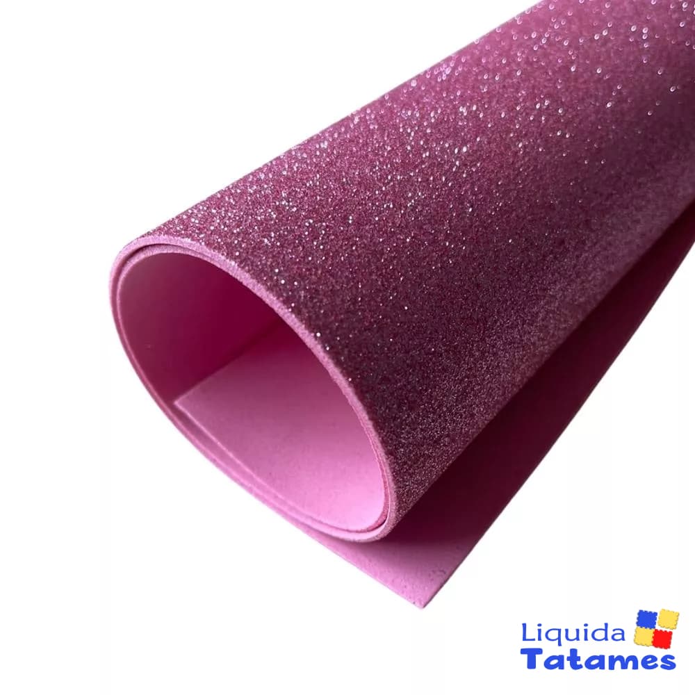 Eva com Glitter 40x48 - 10 Folhas Rosa Claro
