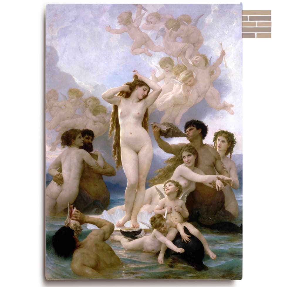 Quadro Tela Acetinada O nascimento de Vênus de William Bouguereau