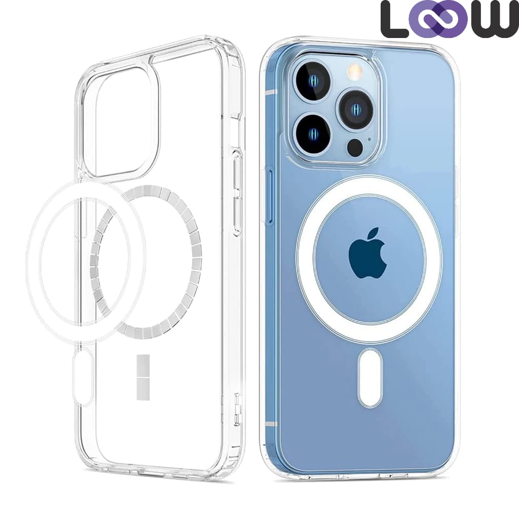 Capa Para iPhone 15, 15 Plus, 15 Pro, 15 Pro Max Capinha Case Magnético Magnética Acrílico Rígida Transparente