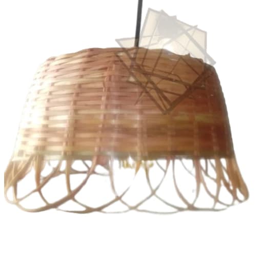 Lustre Luminária Pendente Bambu Natural Decor Boho Rustico Cappello E27 Não é Algodão nem PVC 2 Pçs