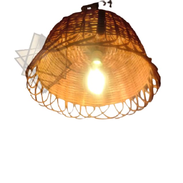 Lustre Luminária Pendente Bambu Natural Decor Rustico Capelo E27 cab PP. Não é Algodão ou PVC  8 Unidades