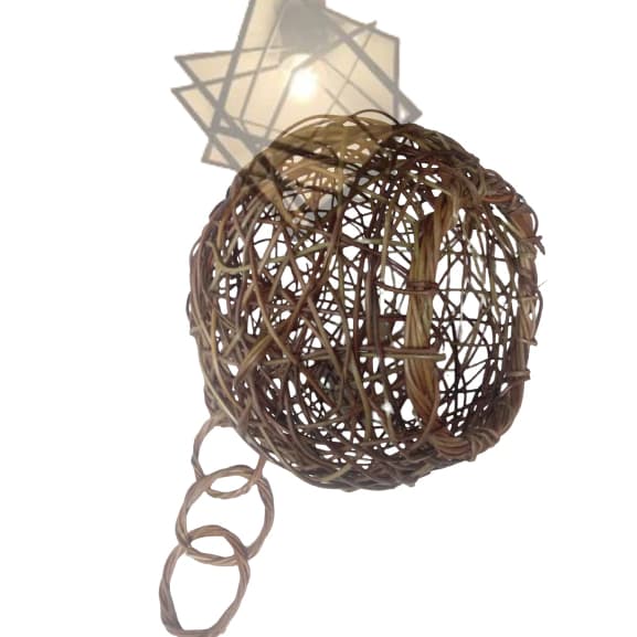 Pendente Luminária Decoração Cipó 22cm Rustico Sem Fio Sem Bocal Sem Base 1 Peça.