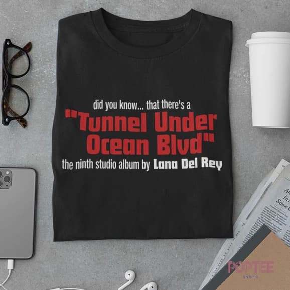 CAMISETA LANA DEL REY TUNNEL UNDER OCEAN BLVD ALGODÃO