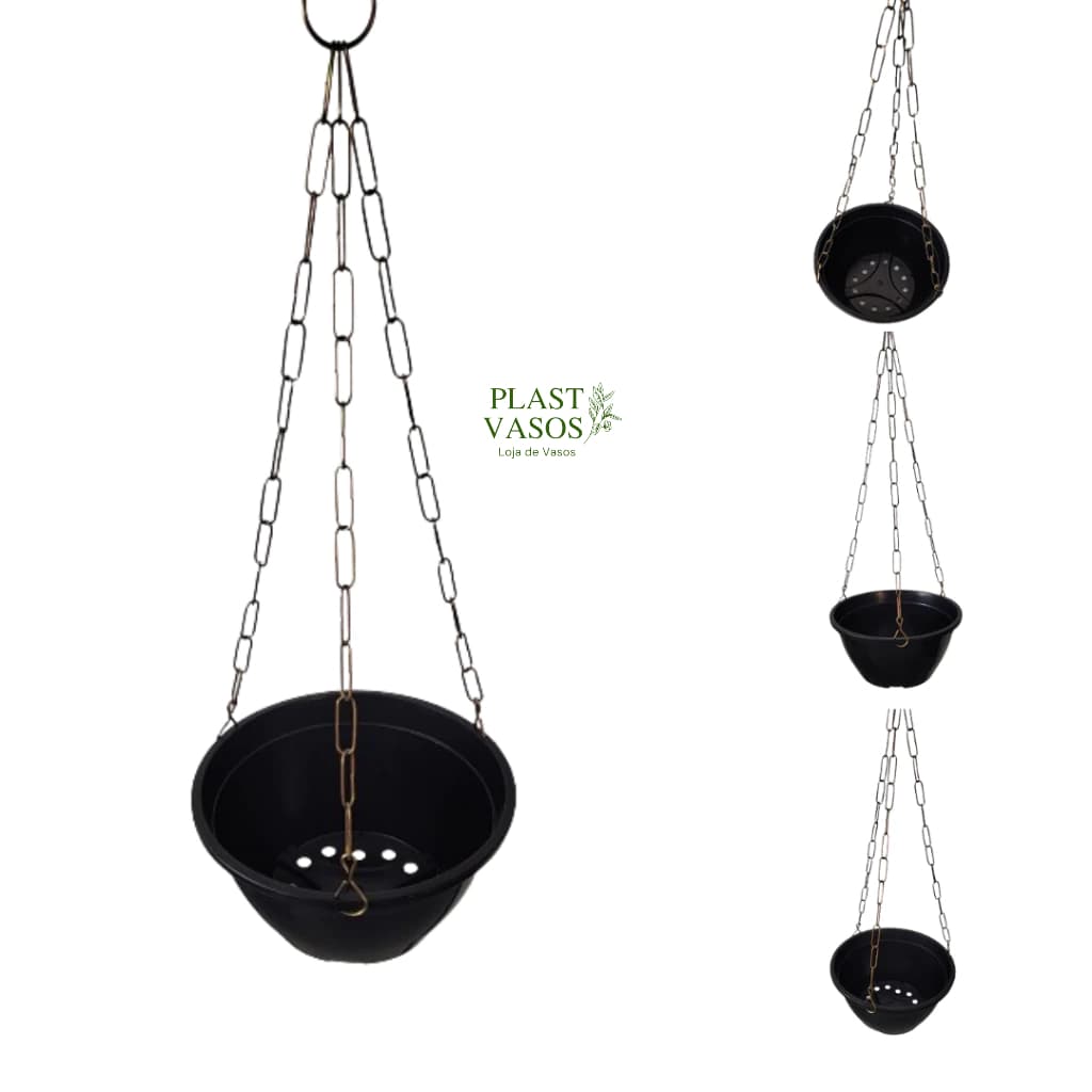 Kit 12 Vasos Cuia 21 Com 12 Correntes para pendurar os vasos Resistente na Cor Dourada