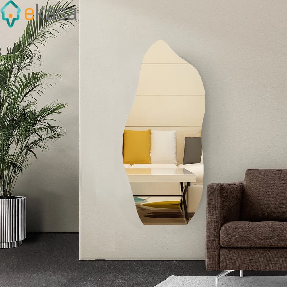 Espelho Grande Orgânico 115cm x 60cm Flame Lapidado Quarto Sala Banheiro Salão Lançamento