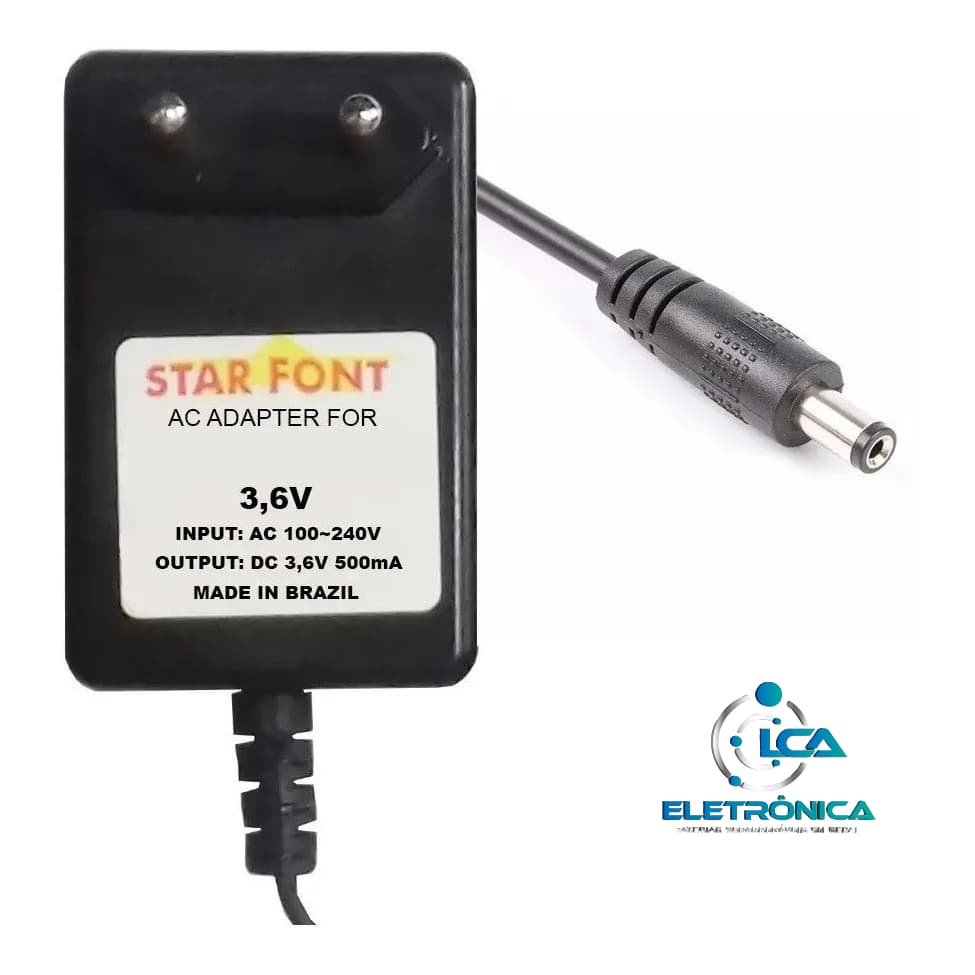 Carregador para carrinhos 3,6 V 500 Ah