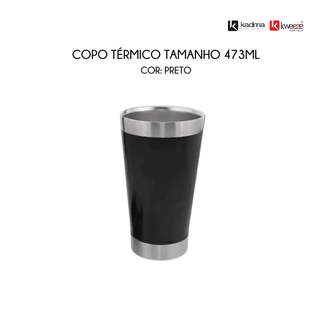 Copo térmico 473ml com tampa e abridor de latas