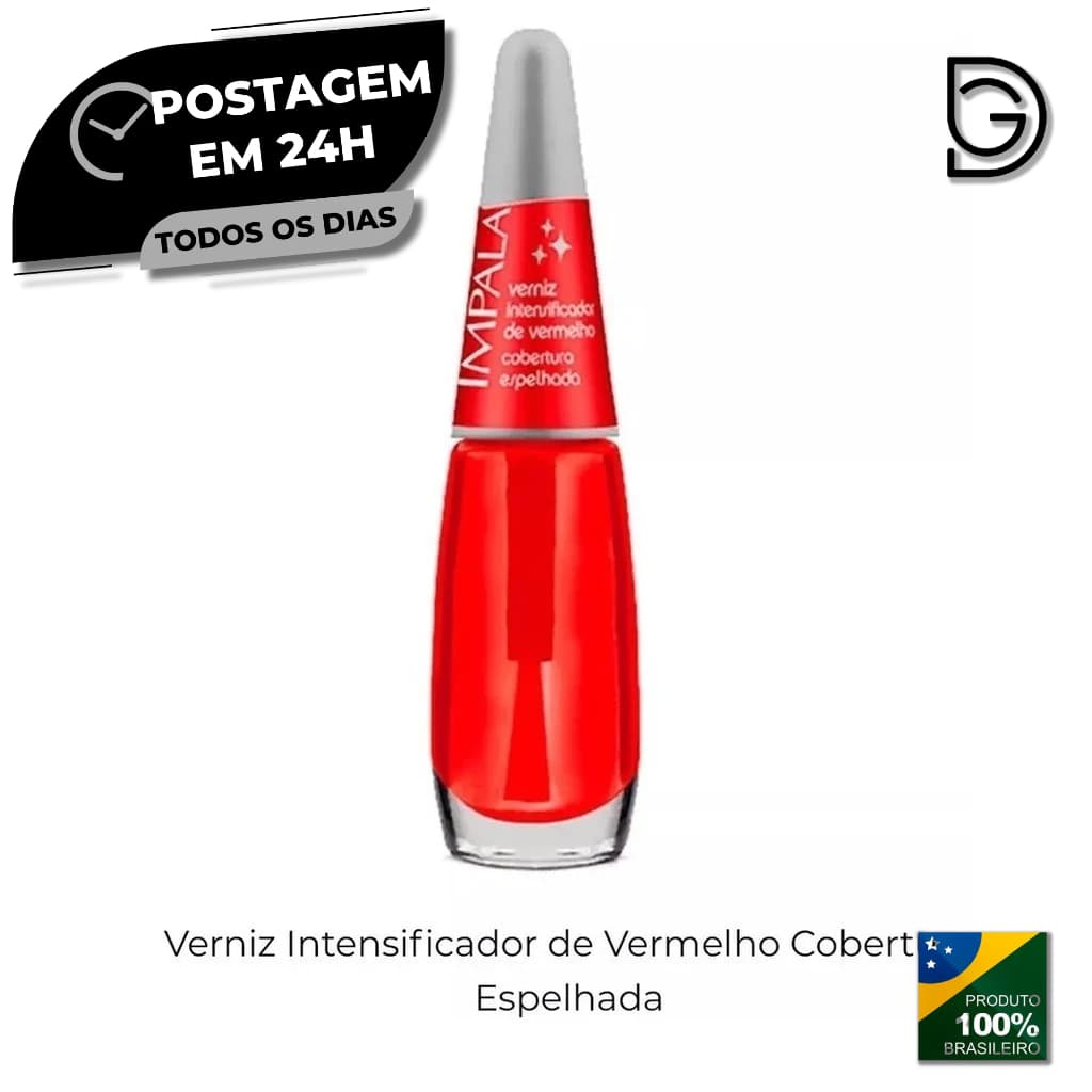 Kit C/1un Esmalte Impala Base Verniz Intensificadora Extra Brilho Vermelhos *Promoção*