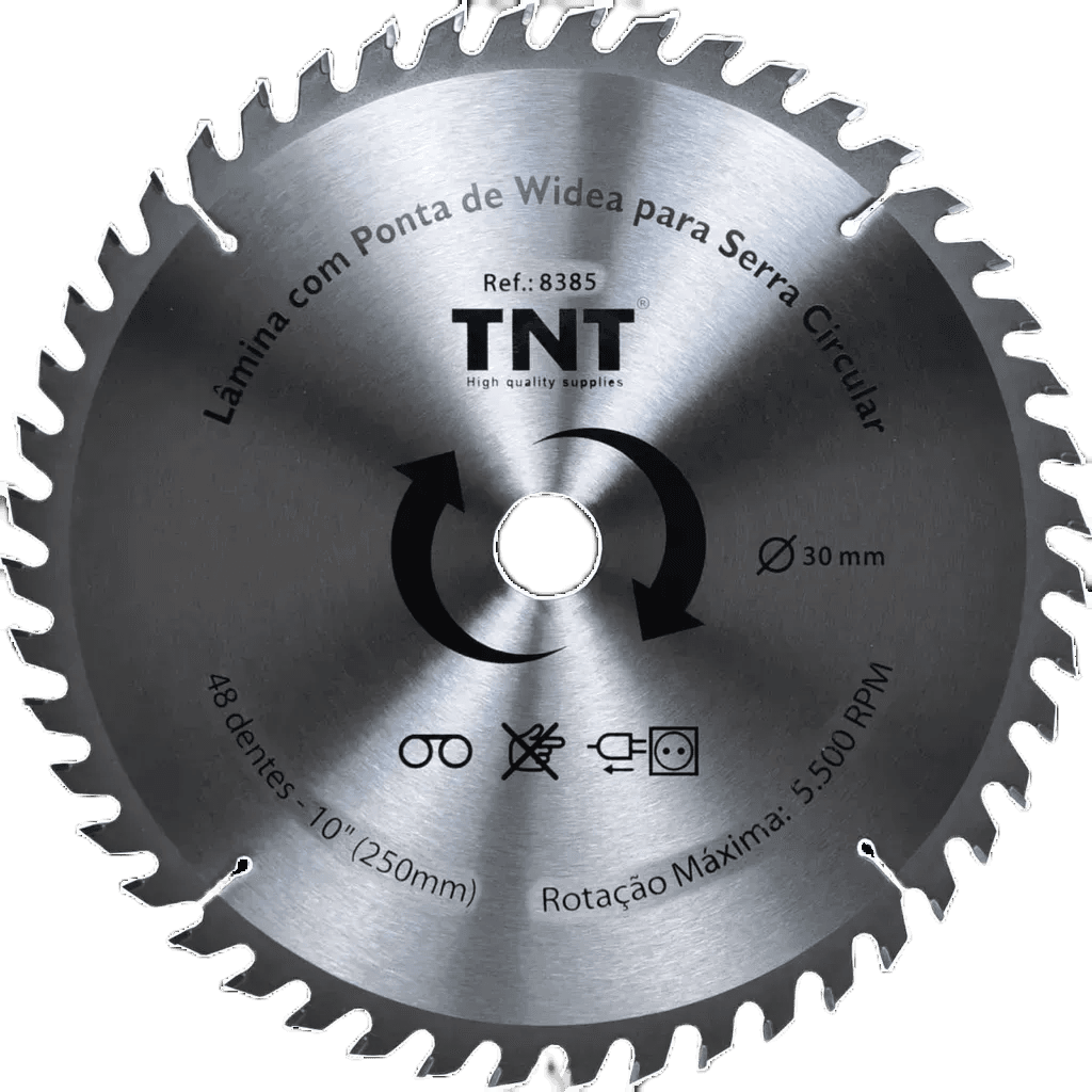 Lamina Disco Serra Circular Tnt 10"  250mm x 30mm x 24 - 36 - 48 e 60 Dentes