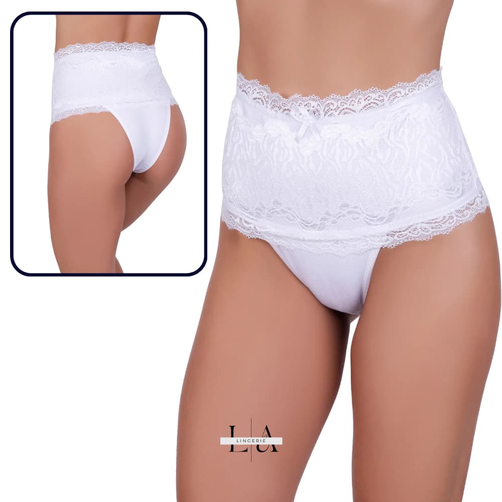 Calcinha Modeladora Cintura Alta com Renda | Conforto, Compressão Leve e Elegância