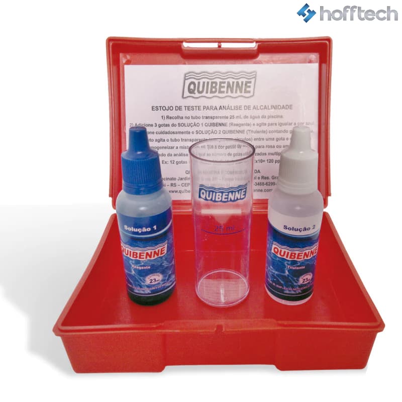 Estojo teste para medir a alcalinidade em água de piscinas - Quibenne