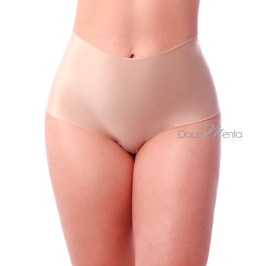Calcinha Box Corte a Laser Cintura Alta Shortinho Feminino Calcinha Cós Alto Sem Costura Moda