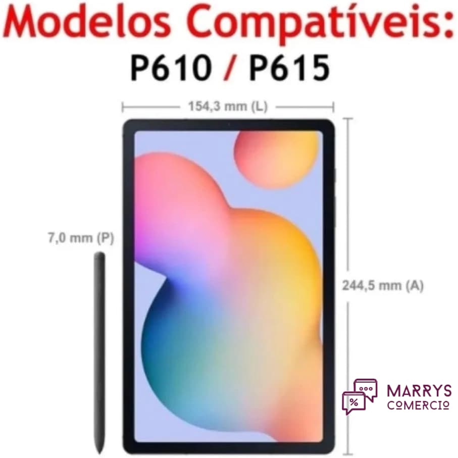 Película Compatível Tablet Samsung Galaxy Tab S6 Lite 10.4 P615 P610 Vidro Temperado