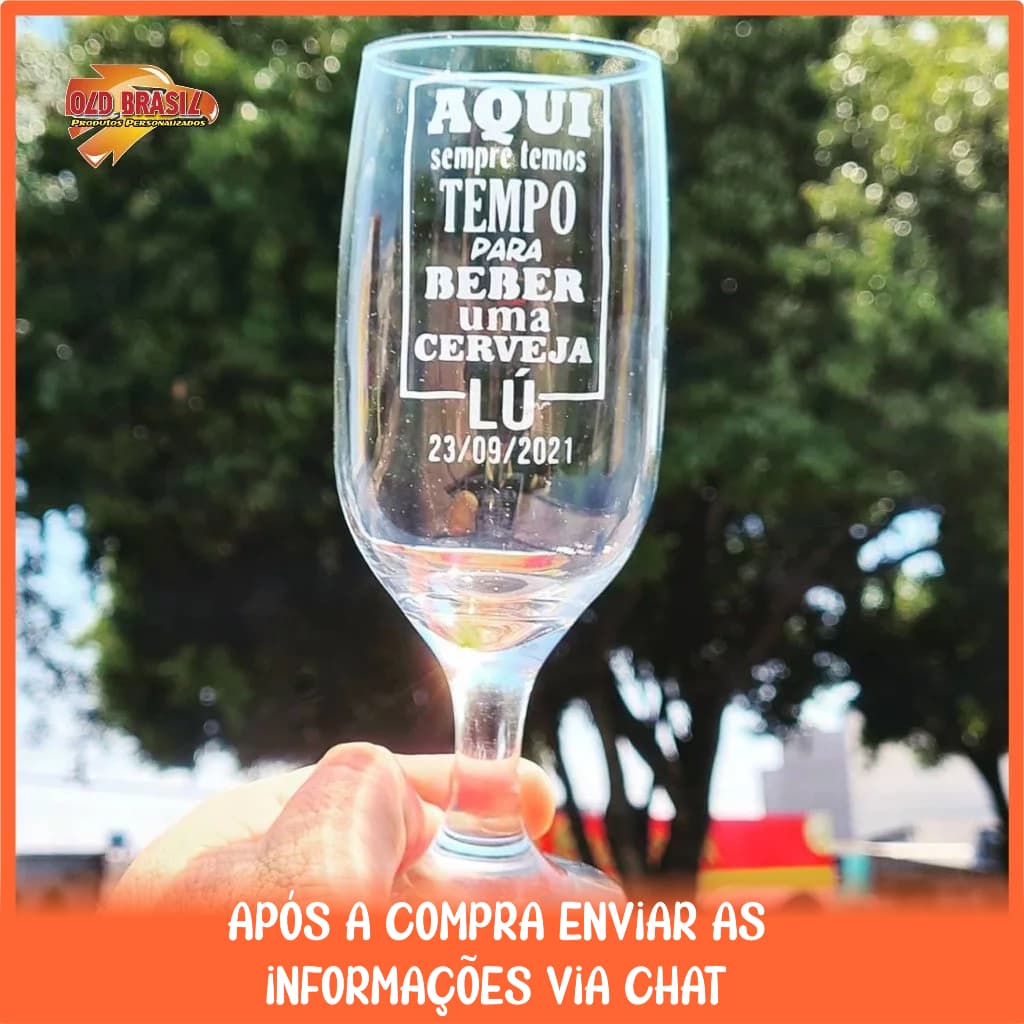 KIT 13 Taças de Chopp 300ml - Vidro - Personalizada (TRANSPARENTE)