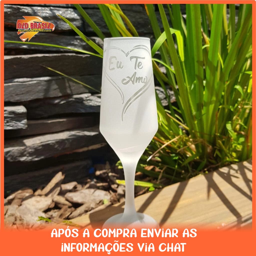 Taça de champanhe Bistrô - Vidro - Personalizada (FOSCA)