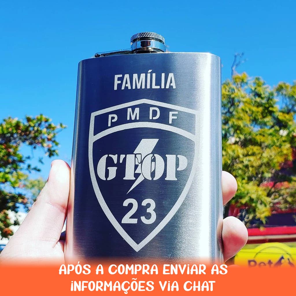 Cantil de 8 Doses 240 ml - Aço Inox - Personalizado
