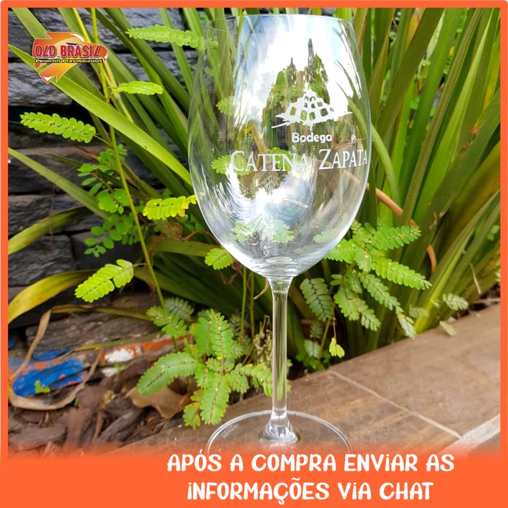 KIT - 13 Taças de Vinho 580ml - Cristal - Personalizada (TRANSPARENTE)