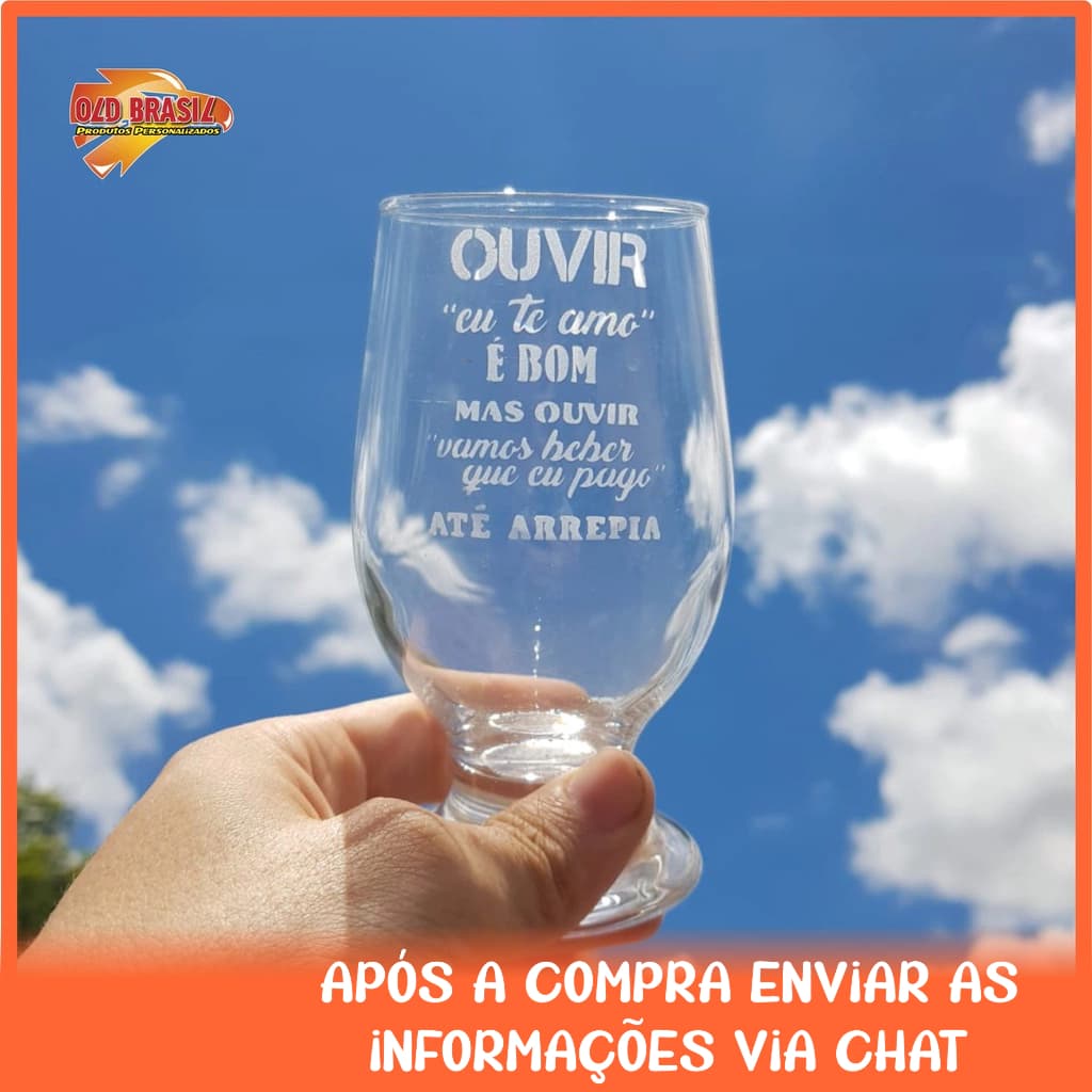 KIT 14und. Taça de Chopp Paulista 320ml - Vidro - Personalizada (TRANSPARENTE)