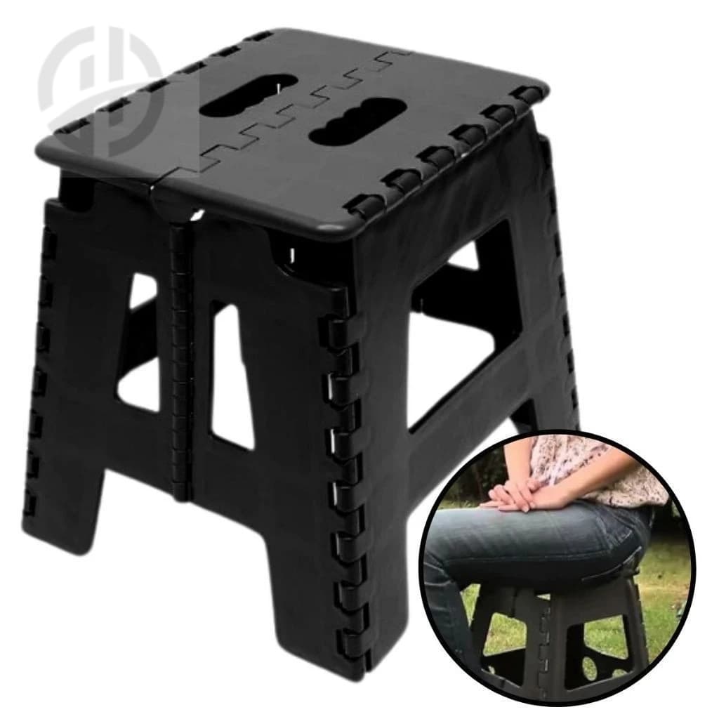 Banquinho Banqueta Dobrável De Plástico Até 100 Kg Resistente Para Viagem