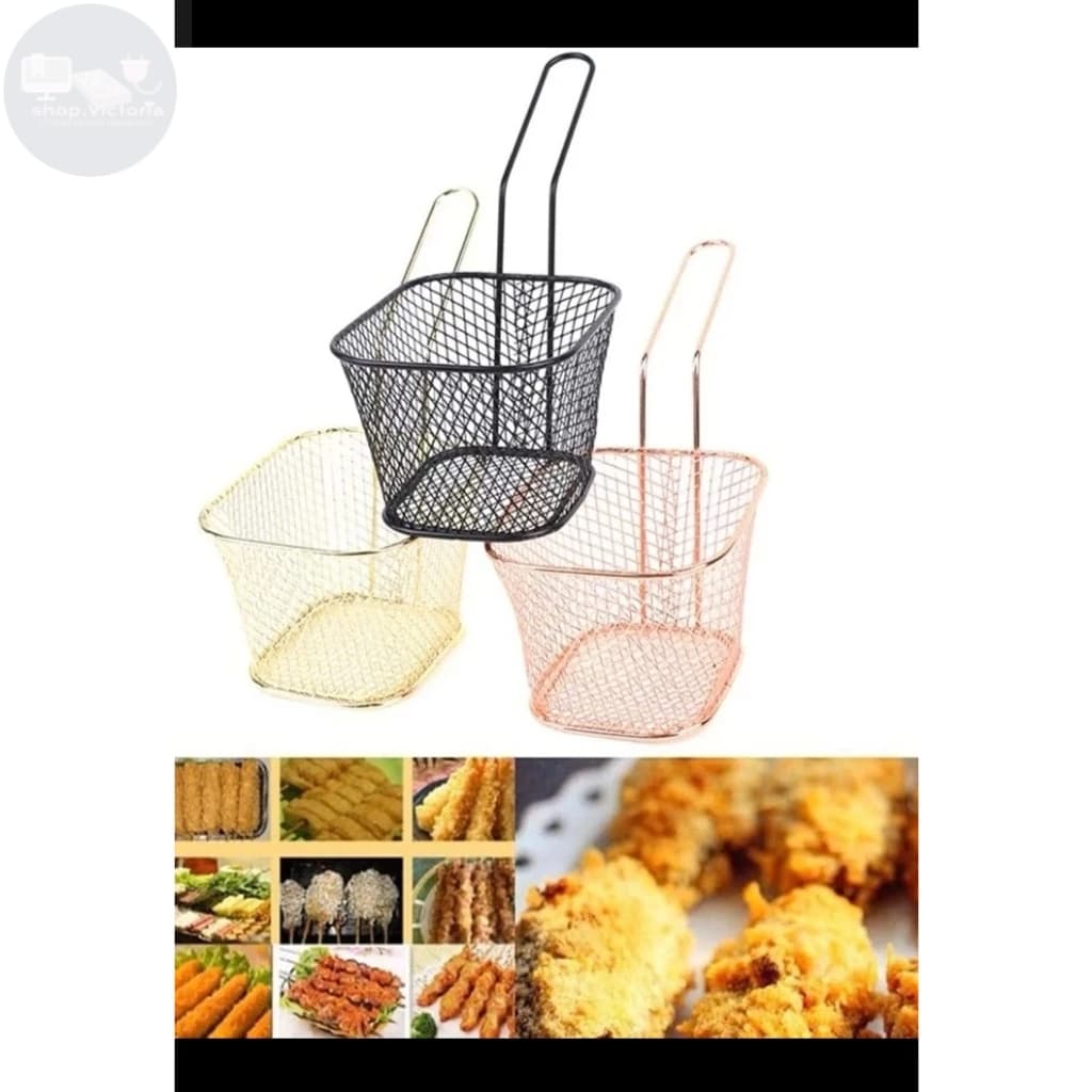 mine cestos para frituras petiscos, batata nuggets com alça