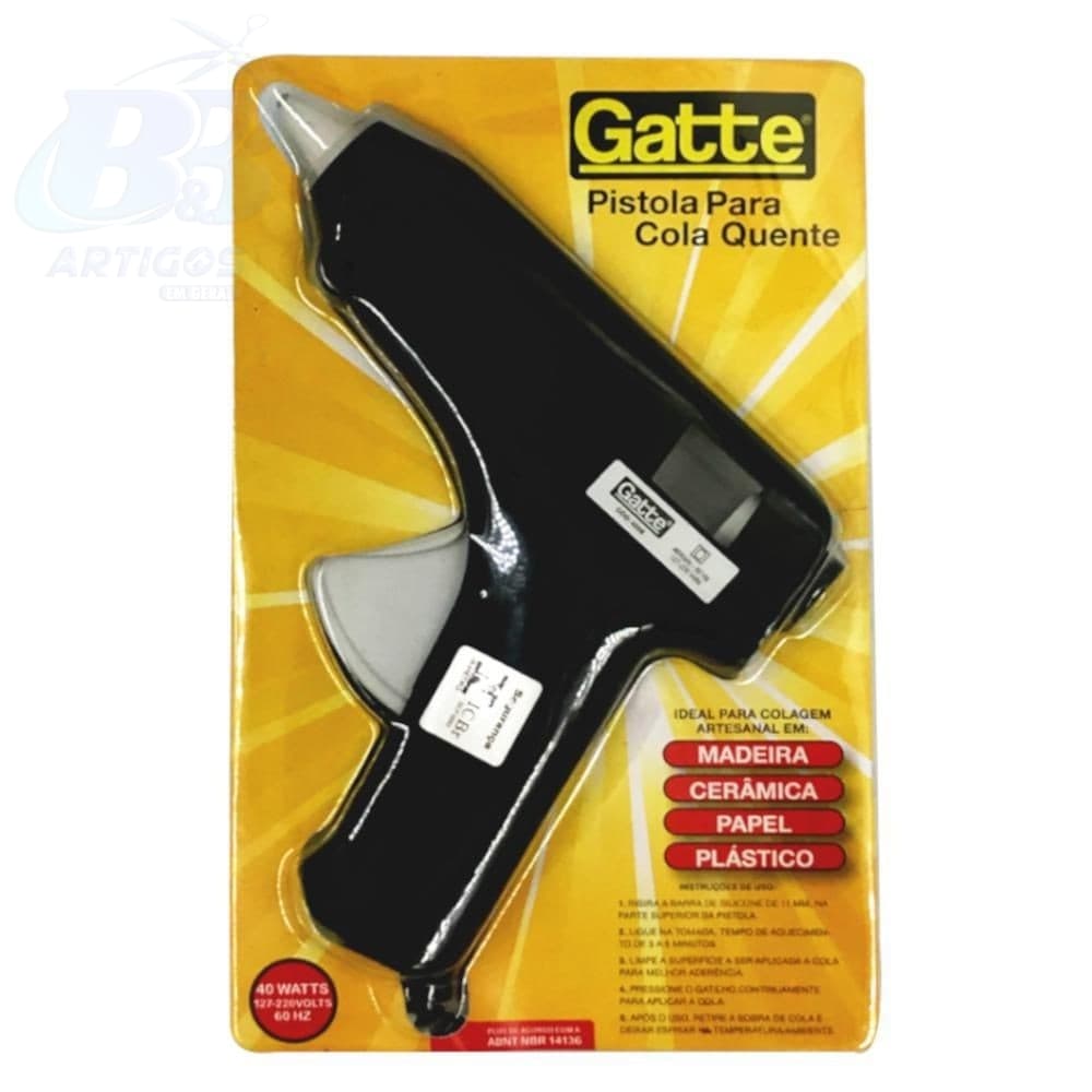 Pistola Para Cola Quente Grande Preta- Gatte Und.