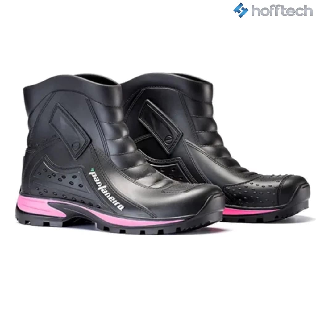 Bota Impermeável Pvc Para Motociclista Pantaneiro Rosa