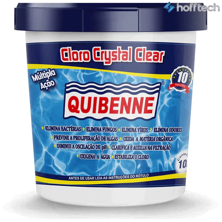 Cloro Crystal Clear Multipla Ação 10KG - Quibenne para Piscinas